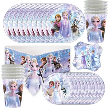 Disney Zamrznute Dekoracije Za Party U Čast Rođenja Anna Elsa Snježna Kraljica Princeza Von Skup Jednokratni Pribor Za Djevojčice Dječji Večernji Pribor