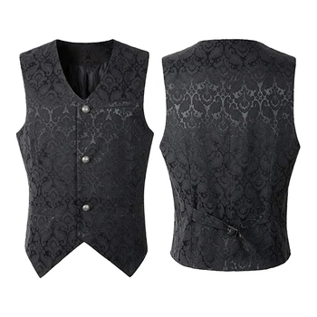 Muška Moderan Vintage Majica, Muški i Starinski Жаккардовый vest u stilu Steampunk, Gothic Victorian Gospodski Vest