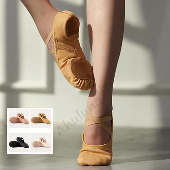 Djevojke ples balet cipele istezanje tkiva slobodnog rez platnu crna tjelesne smeđa deva za latinoameričke plesove cipele za žene, djevojka DS097