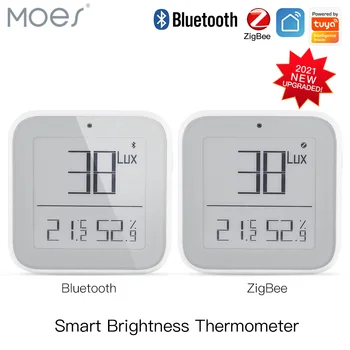 Zigbee je Pametan Termometar Svjetline u stvarnom vremenu, Osjetljivi na Svjetlo Senzor za temperaturu i vlagu sa aplikacijom za Smart Tuya